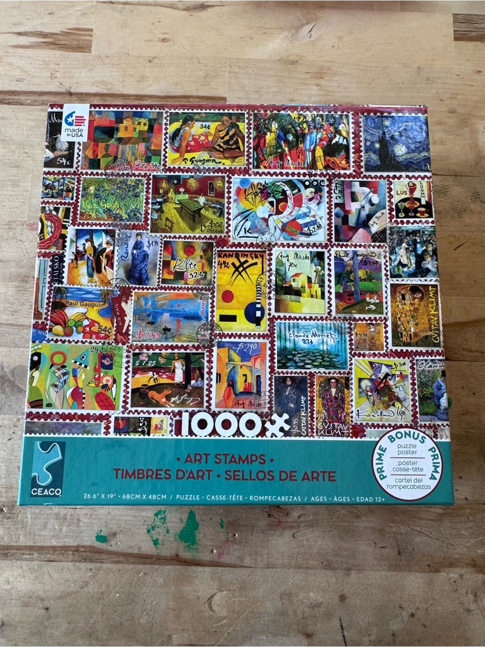 Ceaco 1000-Piece Art Stamps Jigsaw Puzzle New!
